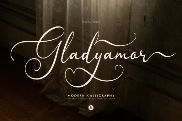 Gladyamor: A Modern Calligraphy Font for Editorial Storytelling