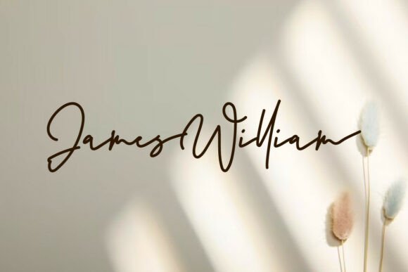 James William Font: A Handwritten Signature Typeface for Crafters and Product Makers